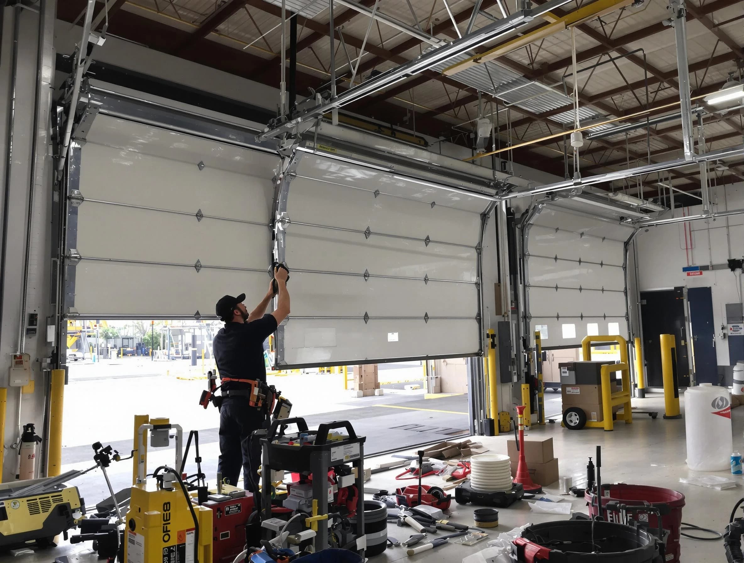 Kendall Park Garage Door Repair technician performing commercial garage door repair in Kendall Park