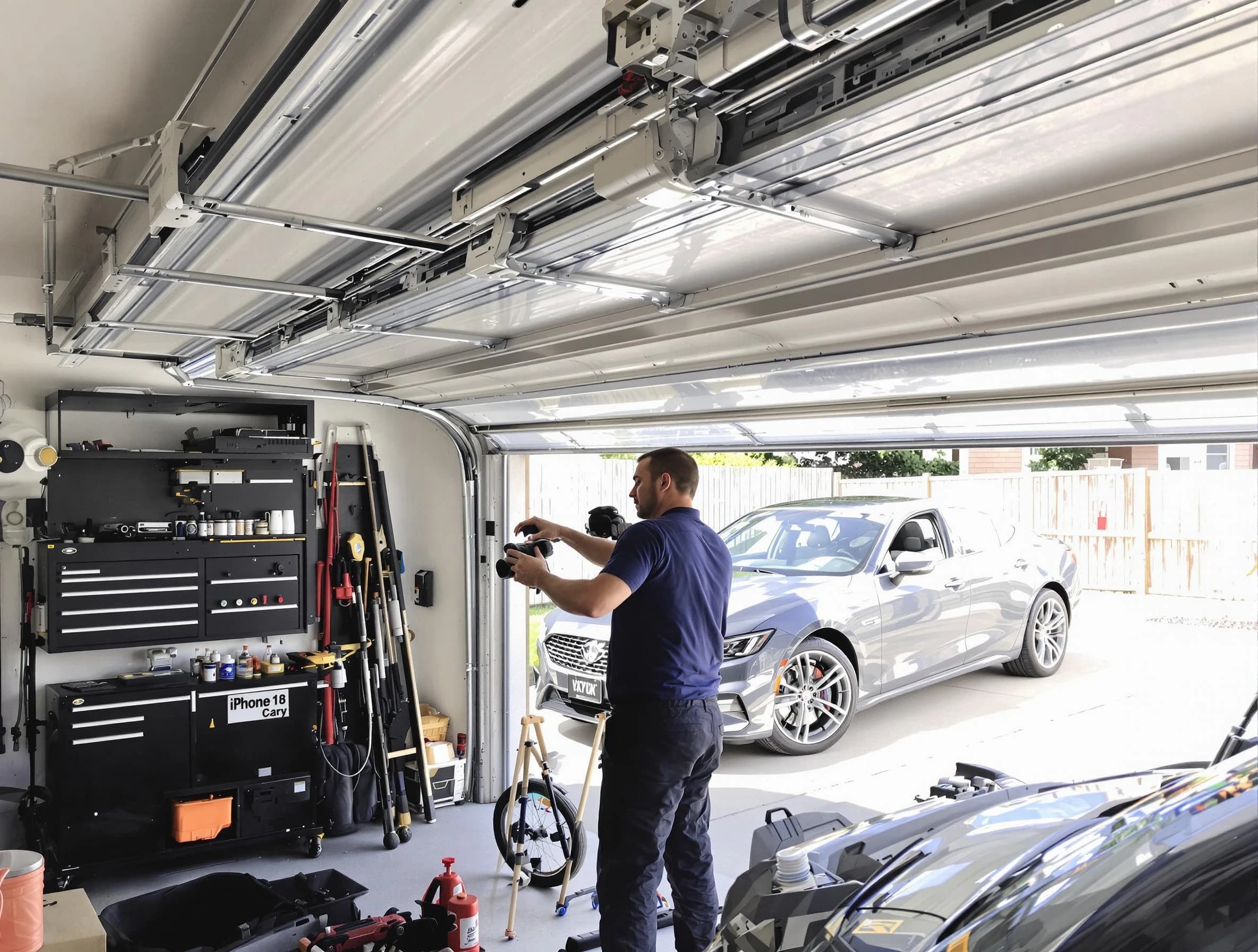 Kendall Park Garage Door Repair technician fixing noisy garage door in Kendall Park