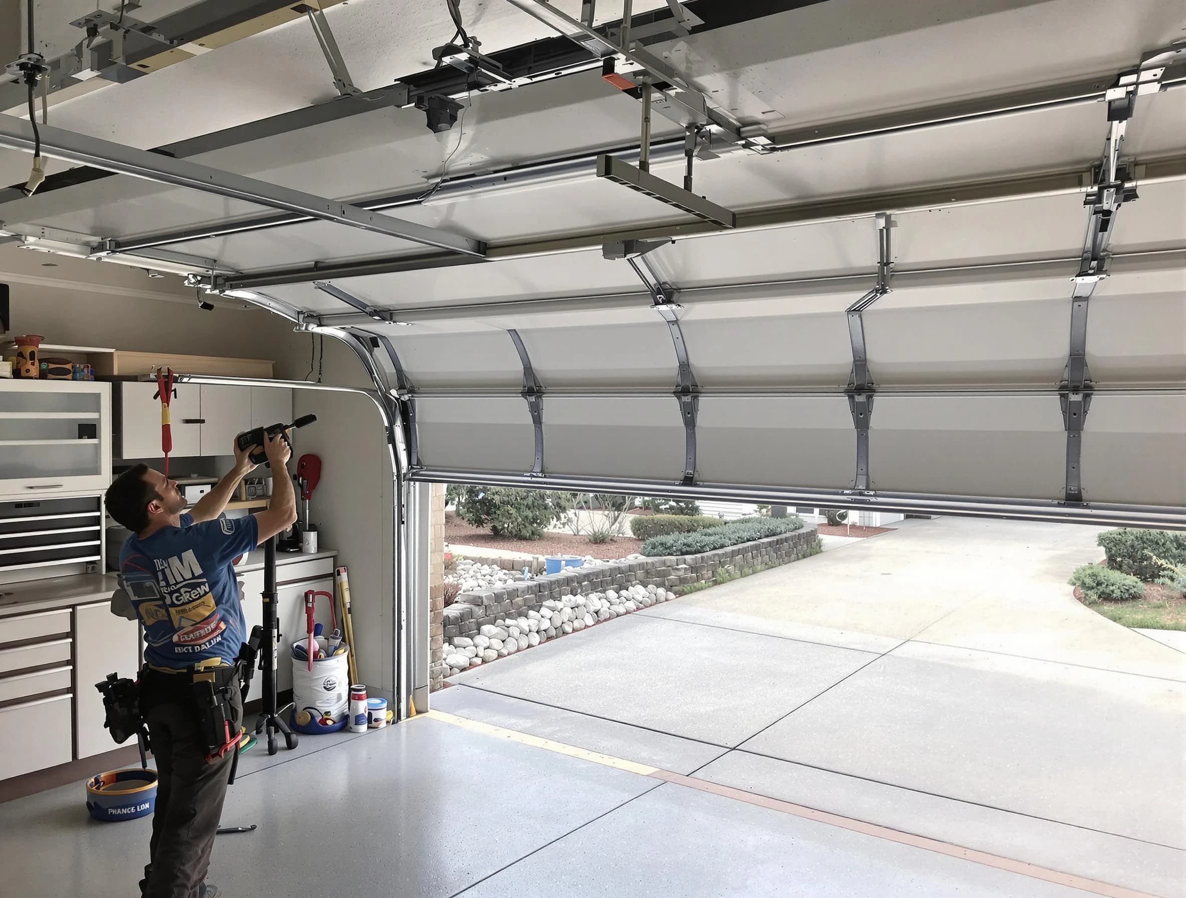 Garage door track repair service by Kendall Park Garage Door Repair in Kendall Park